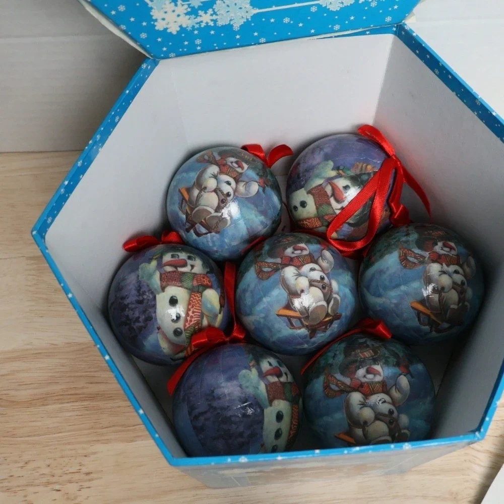 VTG 90's Frosty And Friends 12 Snowman Ornaments 2.5